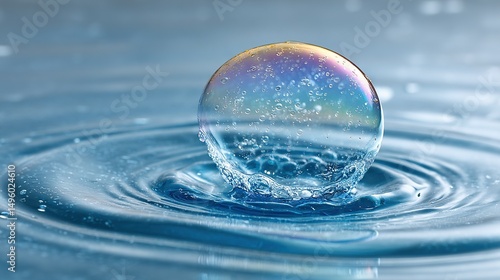 Wallpaper Mural   A close-up of a droplet with a rainbow-colored bubble inside Torontodigital.ca