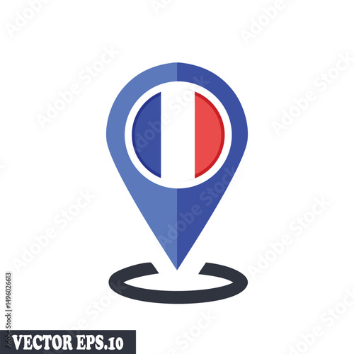 Free Download France Flag Location Marker Pin Icon  - GFXLoad