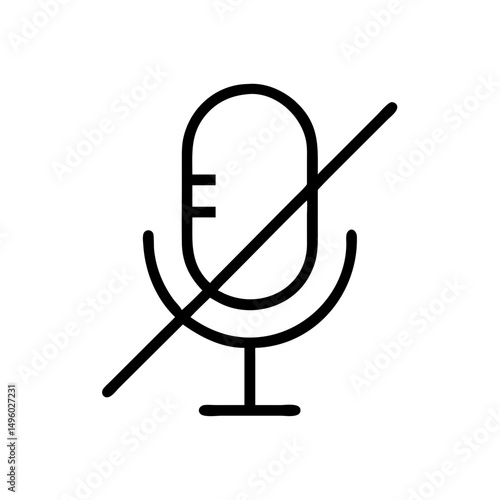 A muted microphone symbol with a line through it, indicating that the audio is turned off or disabled