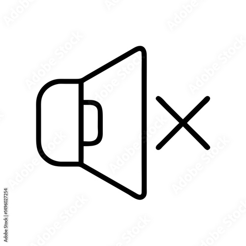 Outline depiction of a speaker with an x symbol indicating the audio is muted or turned off entirely