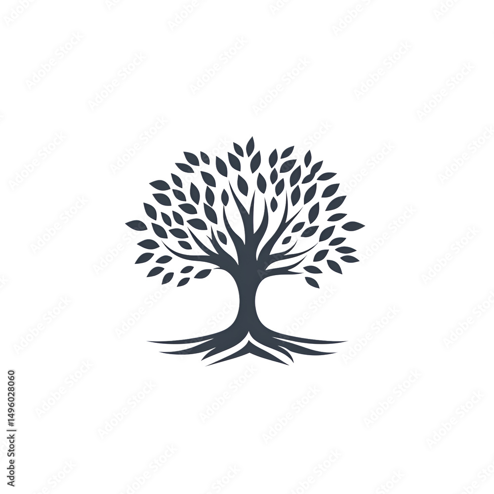 Naklejka premium Elegant and modern silhouetted tree illustration perfect for branding and nature related concepts