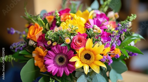 Colorful summer flower bouquet
