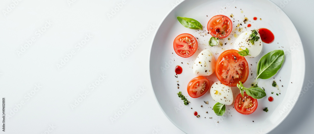 Fresh Caprese Salad with Mozzarella, Tomatoes and Basil Fresh Caprese Salad with Mozzarella, Tomatoes and Basil