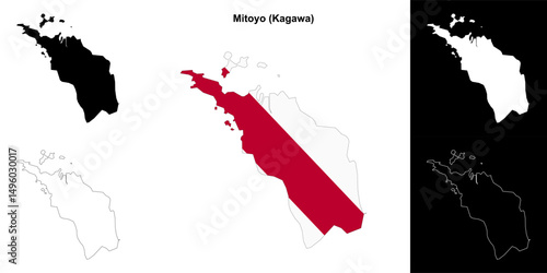 Mitoyo (Kagawa) outline map set