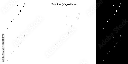 Toshima (Kagoshima) outline map set