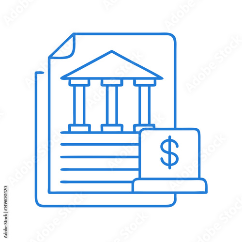 Bank statement icon financial document money report accounting finance investment banking ledger transaction on transparent background