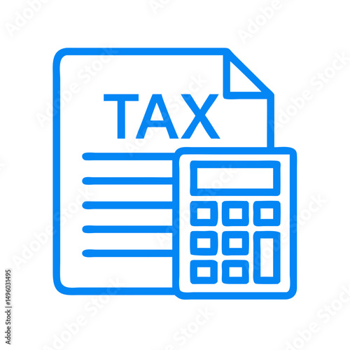 Tax preparation and calculation service with calculator and document for accounting and finance needs on transparent background