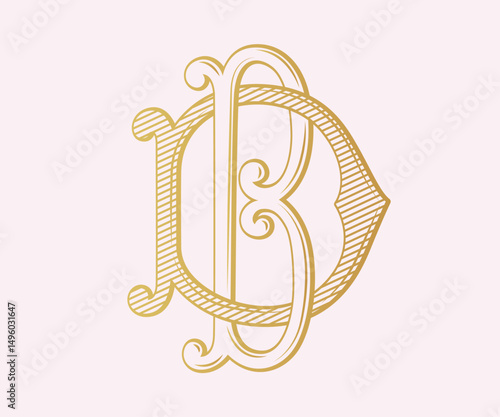 BD,DB, logo BD ,Letter BD ,  Monogram BD , Wedding Monogram, Wedding Logo, Logo Design , Monogram Vintage