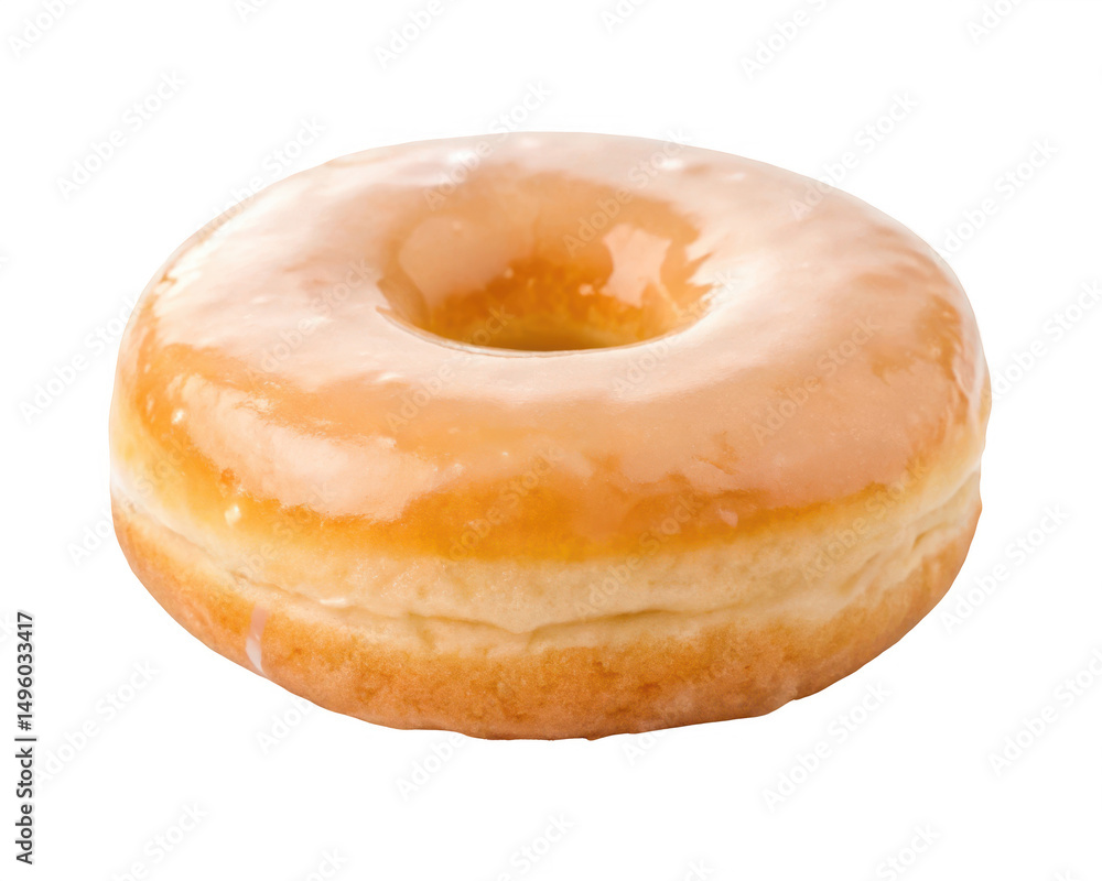 Obraz premium A glazed doughnut on black isolated on transparent background