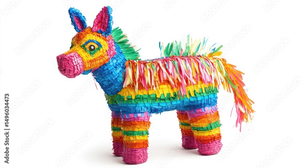 Obraz premium Mexican Pinata for Celebrations on White Background