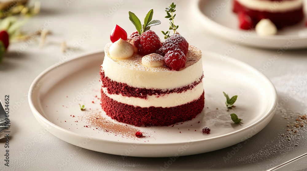 Mini Red Velvet Cake with Cream Cheese Frosting and Berries Mini Red Velvet Cake with Cream Cheese Frosting and Berries