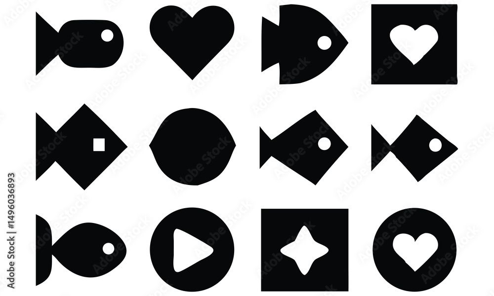 Set of Playing Card Suit Icons for Casino and Game Design Set of Playing Card Suit Icons for Casino and Game Design