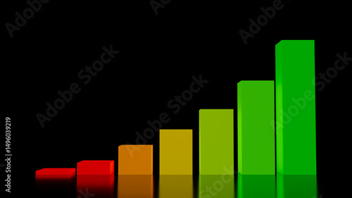 Business graph showing profit on a black background