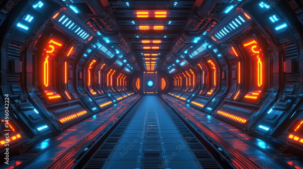 Futuristic spaceship corridor Futuristic spaceship corridor