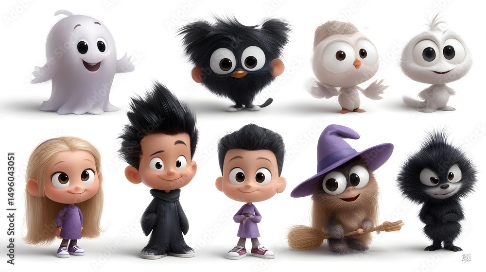 Fototapeta premium set of funny cartoon people