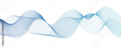 Abstract gradient sky blue wavy flowing dynamic smooth curve lines background. Digital future technology concept.Abstract wave line for brochure, flyer, banner, template, wallpaper background.