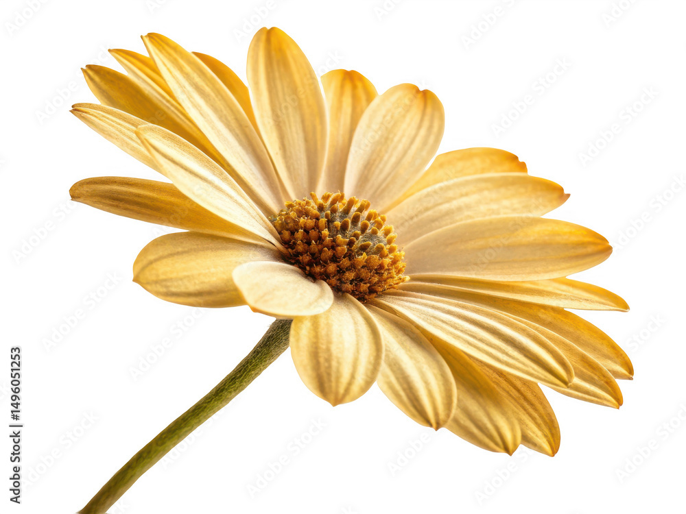 Obraz premium Isolated yellow daisy bloom isolated on transparent background