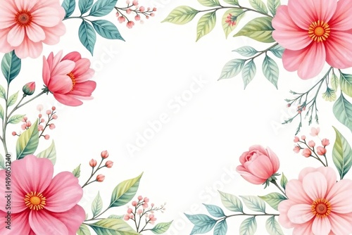 Delicate watercolor floral design, soft pastel colors, continuous repeat , delicate, pastel
