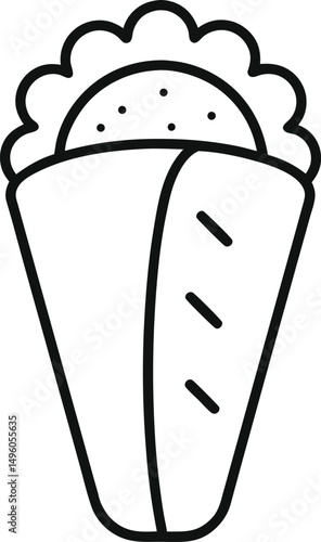 Kebab outline  icon vector illustration