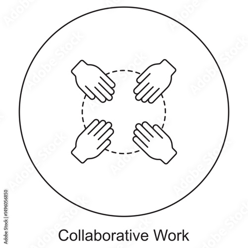 Collaborative Work icon, Stronger Together Unlocking the Power of Collaborative Work, Team Synergy Driving Success Through Collaboration, vector
