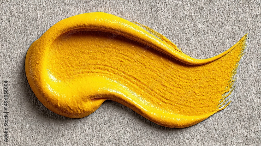 Obraz premium Yellow object on gray surface with white background and gray foreground