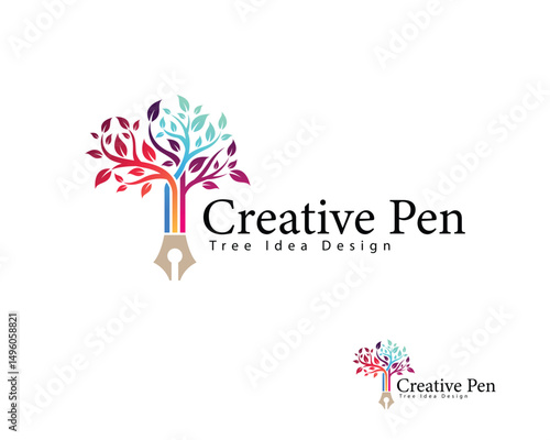 tree creative logo creative paint concept nature illustration