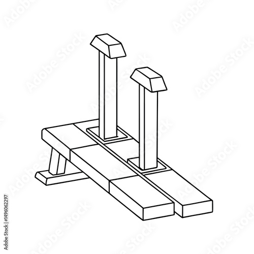Starting Blocks Outline Line Art Vector
