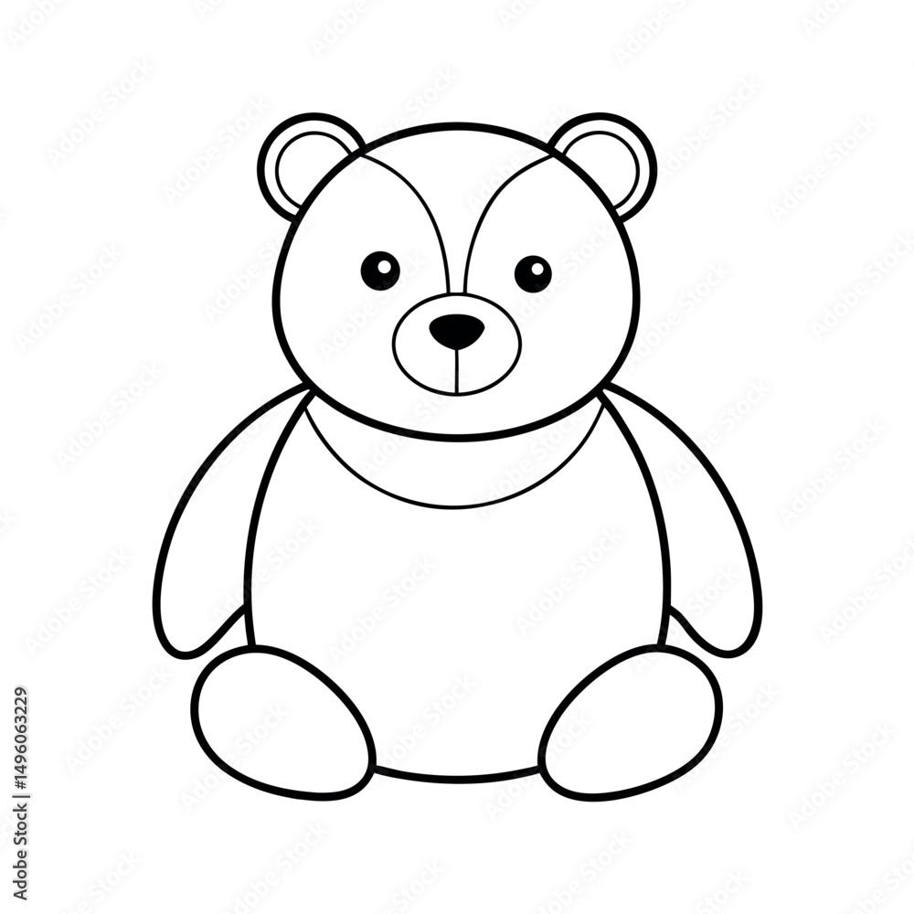 Obraz premium Cute Stuffed Animal Outline Vector Illustration