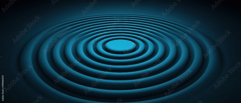 Obraz premium A deep blue abstract image with concentric circles.