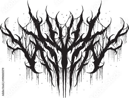 Editable dark tribal tattoo, suitable for printing on any media and as editing material