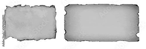 Old paper gray shades. Aged parchment with burnt edges