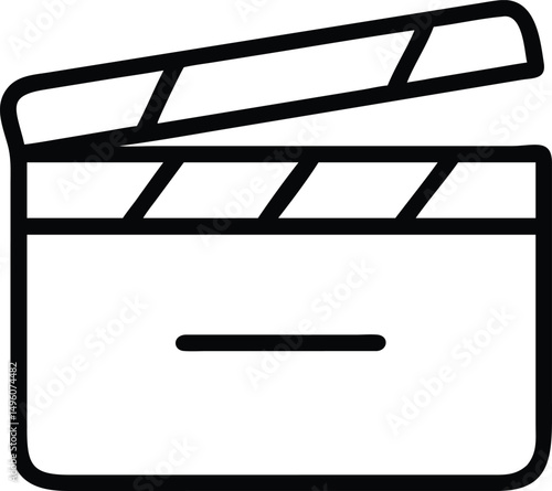 Black Line Icon Of A Clapperboard Used In Film Mak (1)