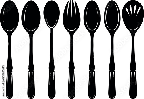 set of kitchen utensils spoon