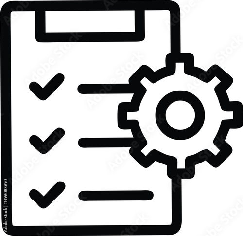 Black Line Icon Of Handyman Services Checklist Wit (1)