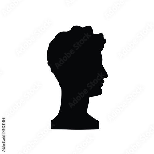 Male head silhouette profile classic art sculpture