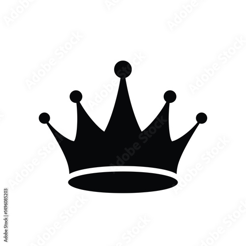 Simple black crown royal king queen icon