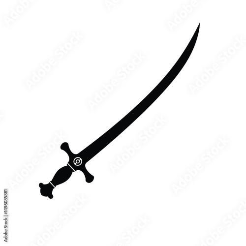 Black silhouette of a classic saber sword