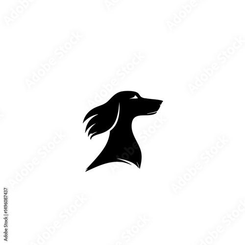 Minimalist Dog Silhouette Logo - Clean Vector Canine Head