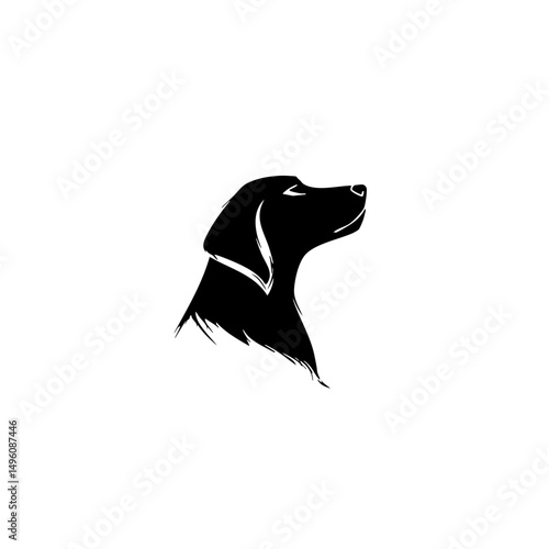 Minimalist Dog Silhouette Logo - Clean Vector Canine Head
