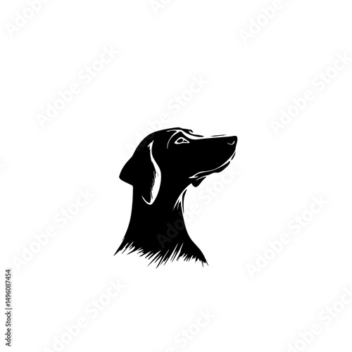 Minimalist Dog Silhouette Logo - Clean Vector Canine Head