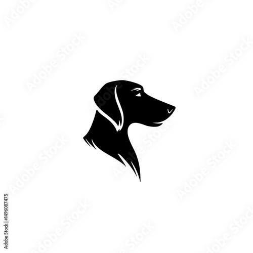 Minimalist Dog Silhouette Logo - Clean Vector Canine Head