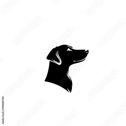 Minimalist Dog Silhouette Logo - Clean Vector Canine Head