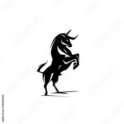 Bull Market Logo - Minimalist Vector Silhouette for Finance & Trading Brands