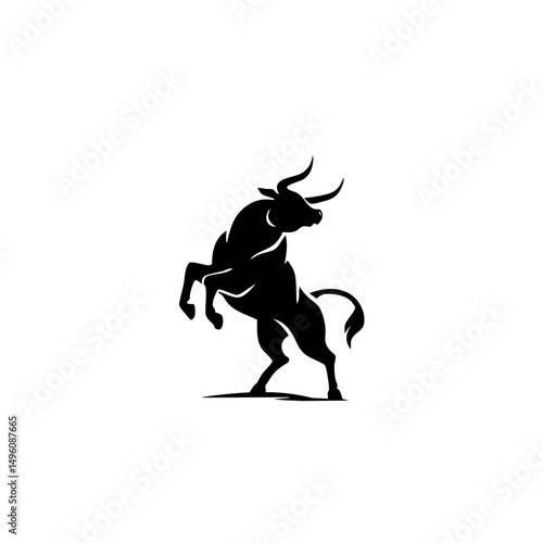 Bull Market Logo - Minimalist Vector Silhouette for Finance & Trading Brands