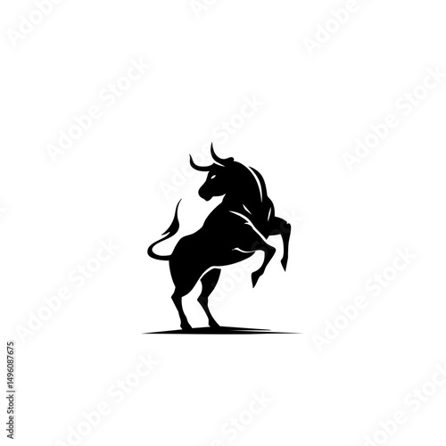 Bull Market Logo - Minimalist Vector Silhouette for Finance & Trading Brands