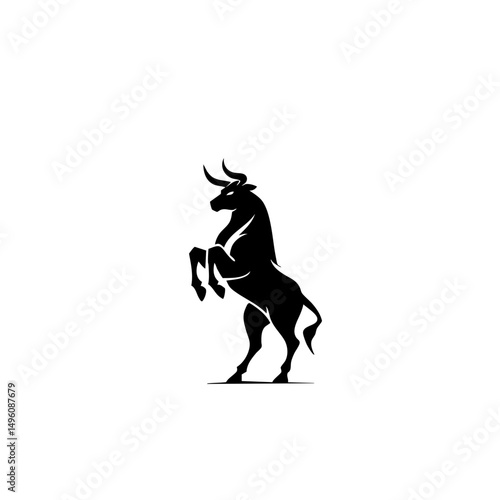 Bull Market Logo - Minimalist Vector Silhouette for Finance & Trading Brands
