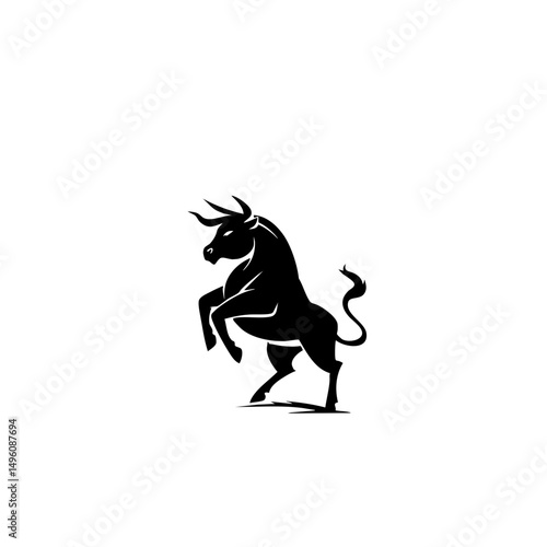Bull Market Logo - Minimalist Vector Silhouette for Finance & Trading Brands