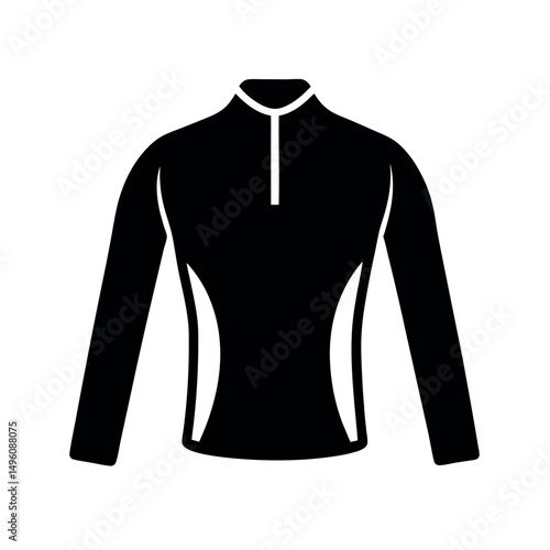 Minimal Rash Guard Black Silhouette Vector