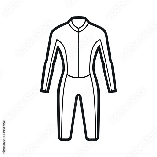 Wetsuit Outline Line Art Vector Drawing