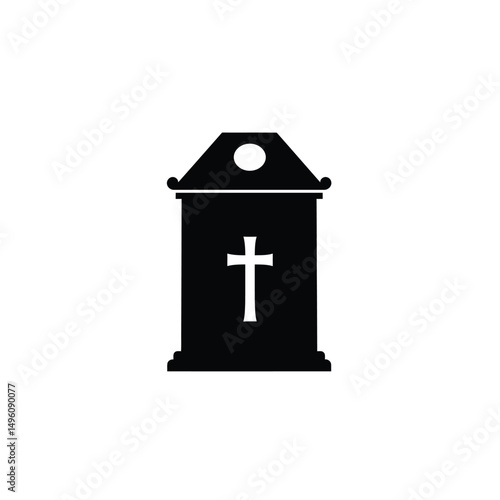 Simple black silhouette of a church tabernacle